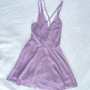 Purple Dress with Criss Cross Back Detail